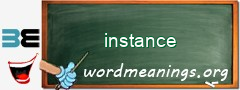 WordMeaning blackboard for instance